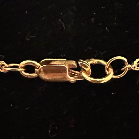 14k yellow Gold and Tahitian pearl station necklace and stud earrings - Picture 11 of 11